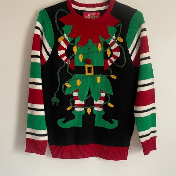 Ugly Christmas Sweater - Elf Outfit Sweater - Picture 1 of 7